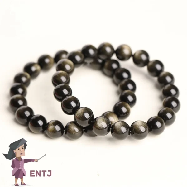 ENTJ Gold Obsidian Bracelet