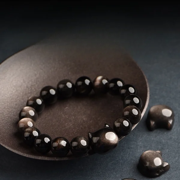 INTJ Black Obsidian Bracelet - Image 4