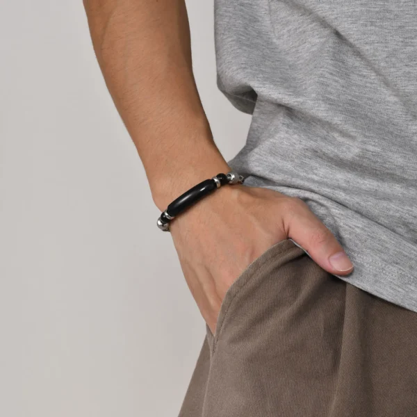 Tiger Eye & Obsidian Grounding Power Bracelet - Image 3