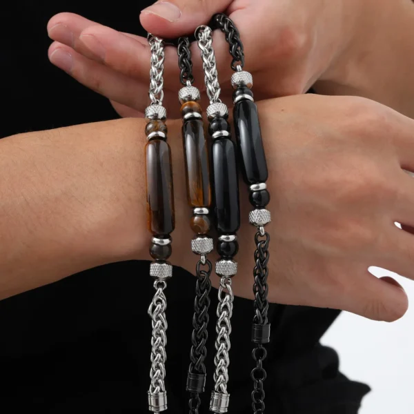 Tiger Eye & Obsidian Grounding Power Bracelet