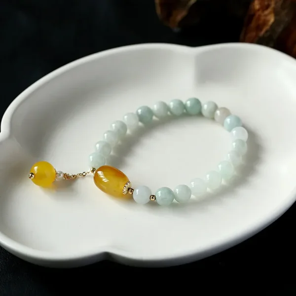 White Jade Longevity Bracelet for Health & Protection - Image 3