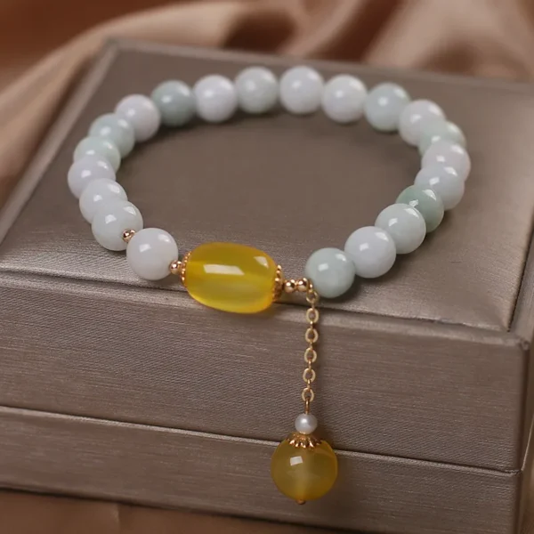 White Jade Longevity Bracelet for Health & Protection - Image 4